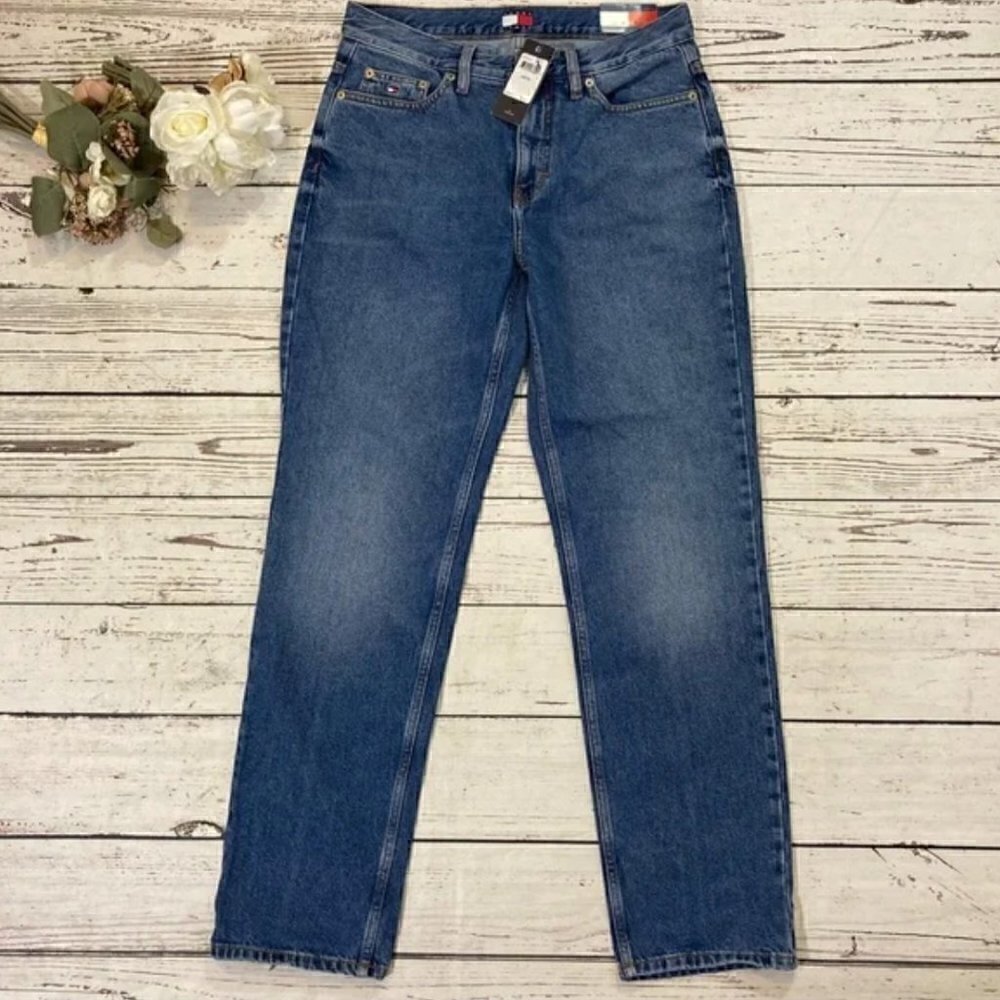 Tommy Hilfiger Jeans 29 NWT 90’s Style High Waist Taper Body Hugging Slim Denim - Picture 4 of 5